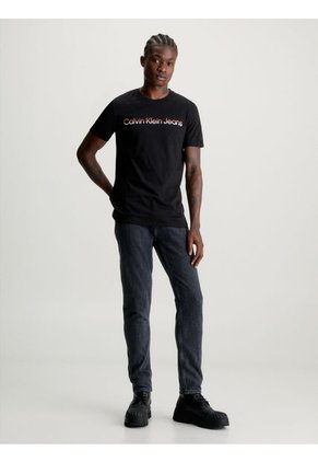 Camiseta Slim Con Logo Hombre Negro Calvin Klein
