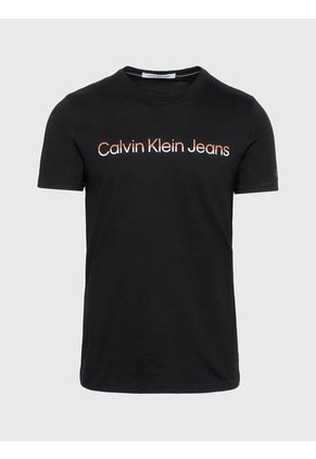 Camiseta Slim Con Logo Hombre Negro Calvin Klein