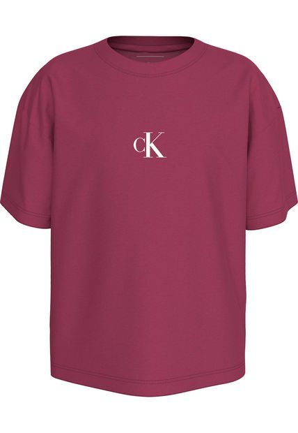 Camiseta Niña Morado Boxy De Algodón Calvin Klein
