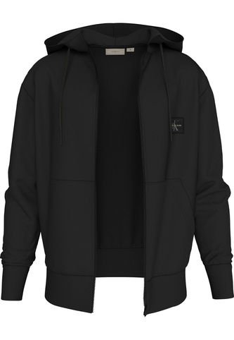 Buzo Negro Con Capota Y Etiqueta Tejida Calvin Klein Calvin Klein