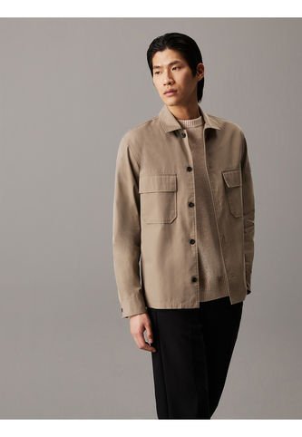 Sobrecamisa Beige De Sarga Boxy Calvin Klein Calvin Klein