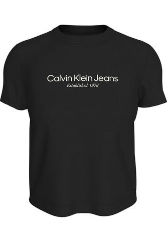 Camiseta Negra Regular Con Logo Institutional Calvin Klein Calvin Klein