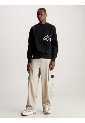 Saco Con Monograma De Bloque Color Hombre Negro Calvin Klein