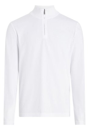 Camiseta Blanca Con Cuello Alto Y Media Cremallera Calvin Klein