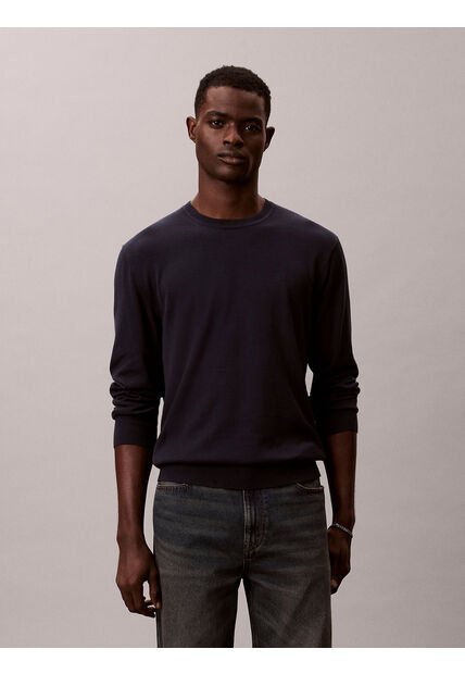 Saco Azul Tejido Clásico Acanalado De Algodón Supima Calvin Klein