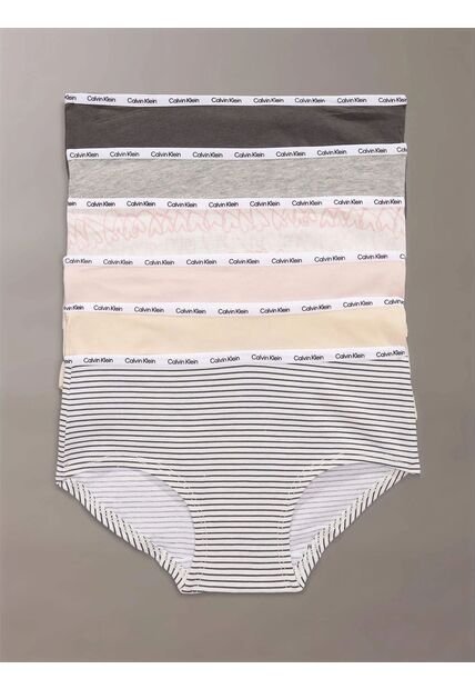 Pack Multicolor De 6 Pantys Hipster Para Niñas Calvin Klein
