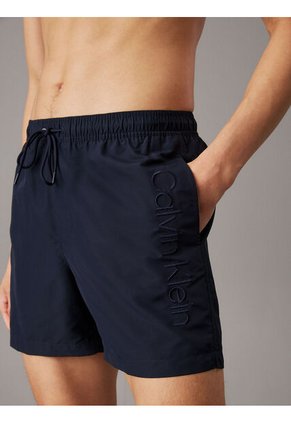 Traje Azul De Baño De Largo Medio Con Cordón - Logo Embroidery Calvin Klein