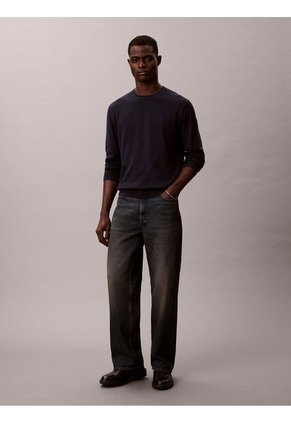 Saco Azul Tejido Clásico Acanalado De Algodón Supima Calvin Klein