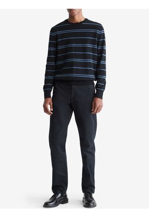 Saco Negro Tejido A Rayas En Algodón Compacto Calvin Klein