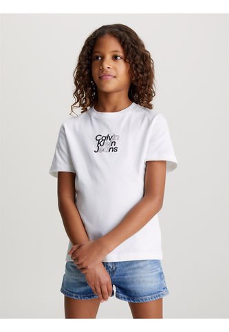 Camiseta Niña Blanca Regular Con Logo Calvin Klein Calvin Klein