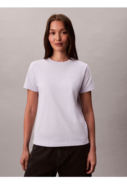 Camiseta Blanca De Algodón Con Logo De Archivo Calvin Klein