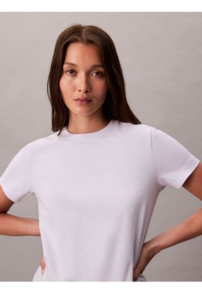 Camiseta Blanca De Algodón Con Logo De Archivo Calvin Klein