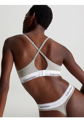 Brasier Gris Escotado Push Up - Modern Cotton Calvin Klein