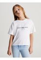 Camiseta Blanca Con Monograma Boxy Para Niña Calvin Klein de Calvin Klein