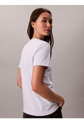 Camiseta Blanca De Algodón Con Logo De Archivo Calvin Klein