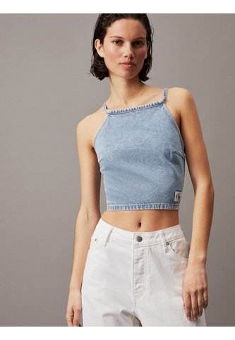 Top Azul Denim Con Cierre Anudado En Espalda Calvin Klein Calvin Klein