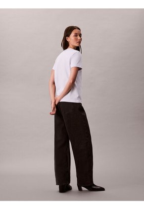 Camiseta Blanca De Algodón Con Logo De Archivo Calvin Klein