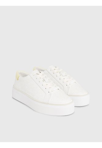 Tenis Blanco Blanco Con Plataforma Y Monograma Calvin Klein Calvin Klein