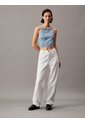 Top Azul Denim Con Cierre Anudado En Espalda Calvin Klein de Calvin Klein