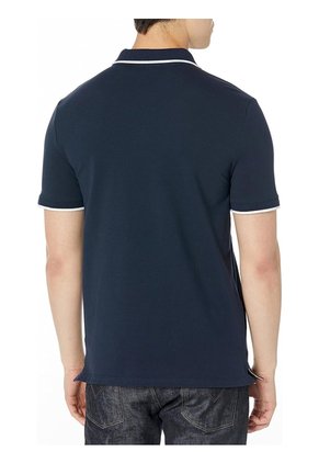 Polo Azul Piqué De Algodón Calvin Klein