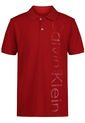 Polo Rojo Con Logotipo En Vertical Para Niño Calvin Klein de Calvin Klein