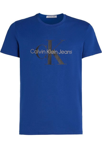 Camiseta Azul Con Logotipo Calvin Klein