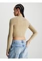 Cárdigan Beige Cropped En Crochet Mujer Calvin Klein de Calvin Klein