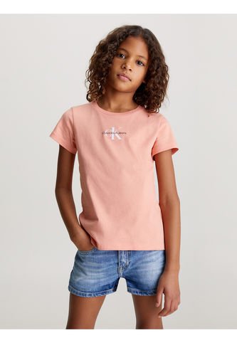 Camiseta Rosada Slim Con Monograma Para Niña Calvin Klein Calvin Klein