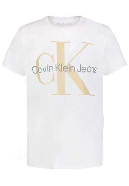 Camiseta Blanca Con Monograma Para Niño Calvin Klein