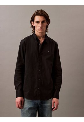 Camisa Negra Oxford Clásica De Manga Larga Calvin Klein