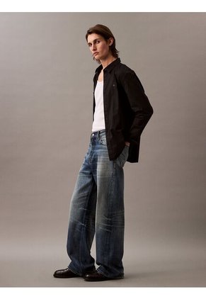 Camisa Negra Oxford Clásica De Manga Larga Calvin Klein