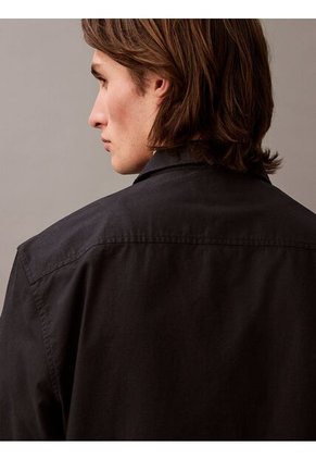 Camisa Negra Oxford Clásica De Manga Larga Calvin Klein