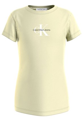 Camiseta Verde Slim Con Monograma Para Niña Calvin Klein