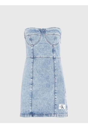 Vestido Corsé De Mezclilla Reciclada Mujer Azul Calvin Klein