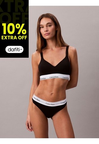 Tanga Negra - Icon Cotton Modal Calvin Klein Calvin Klein