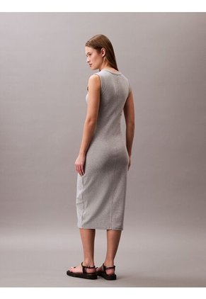 Vestido Gris Midi Sin Mangas Calvin Klein