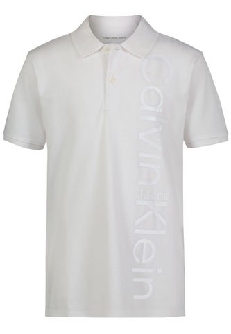 Polo Blanco Con Logotipo En Vertical Para Niño Calvin Klein Calvin Klein