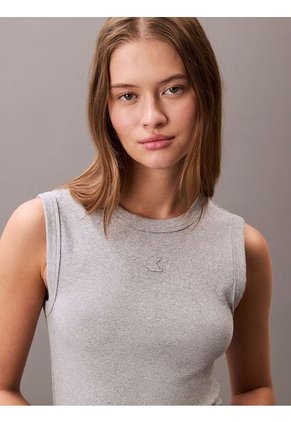 Vestido Gris Midi Sin Mangas Calvin Klein