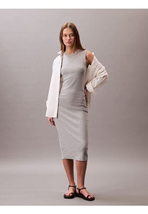 Vestido Gris Midi Sin Mangas Calvin Klein