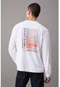 Camiseta Blanca De Manga Larga Con Estampado Gráfico Calvin Klein de Calvin Klein