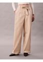Pantalón Beige De Sarga De Algodón Con Cinturón Calvin Klein de Calvin Klein
