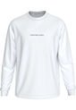 Camiseta Blanca Manga Larga Con Monograma Calvin Klein de Calvin Klein