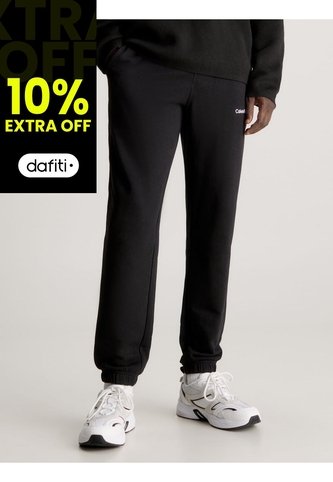 Pantalón Negro De Chándal De Felpa De Algodón Calvin Klein Calvin Klein