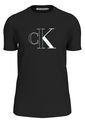 Camiseta Negra Con Monograma Delineado Calvin Klein de Calvin Klein
