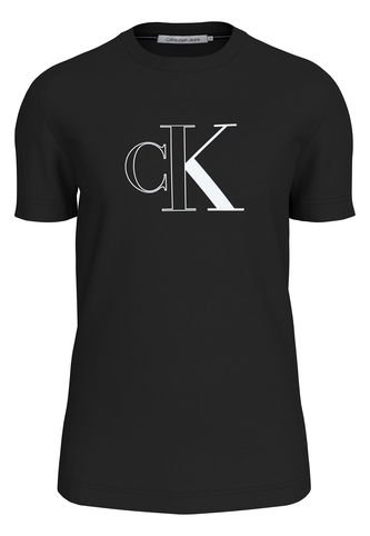 Camiseta Negra Con Monograma Delineado Calvin Klein Calvin Klein