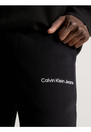 Pantalón Negro De Chándal De Felpa De Algodón Calvin Klein