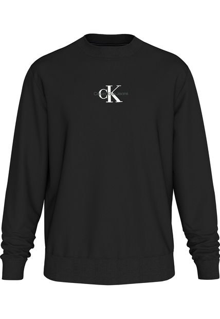 Saco Negro De Felpa Con Monograma Calvin Klein
