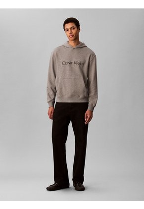 Buzo Gris Con Capucha De Corte Regular Calvin Klein