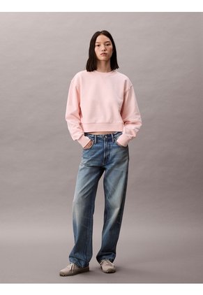 Saco Rosa Cropped Con Logo En Insignia Calvin Klein
