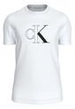 Camiseta Blanca Con Monograma Delineado Calvin Klein de Calvin Klein